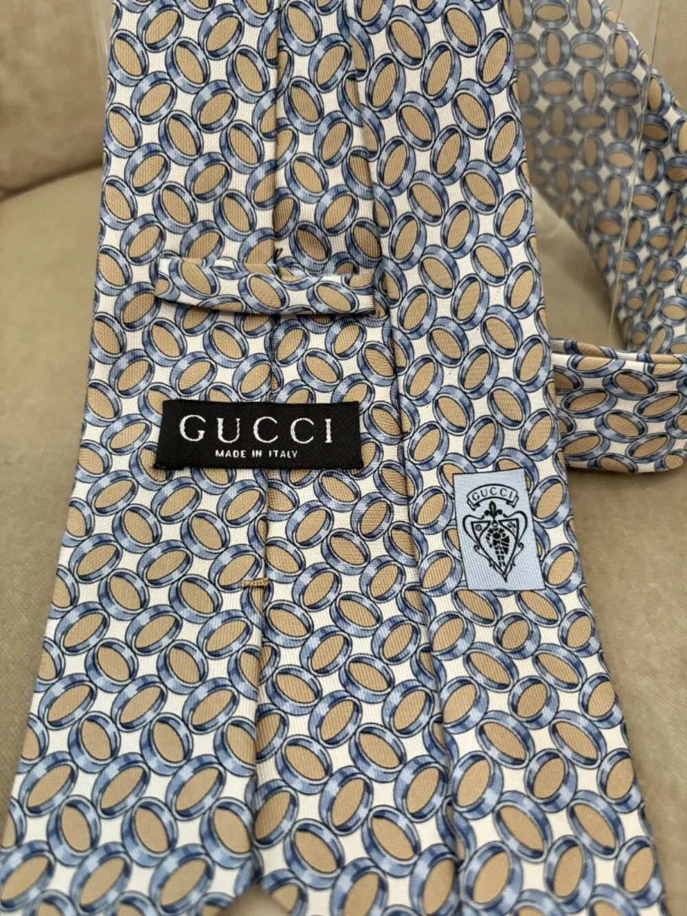 VTG Auth GUCCI ITALY Imperial Soldier Circa 1980's Men's Silk Tie...STUNNING